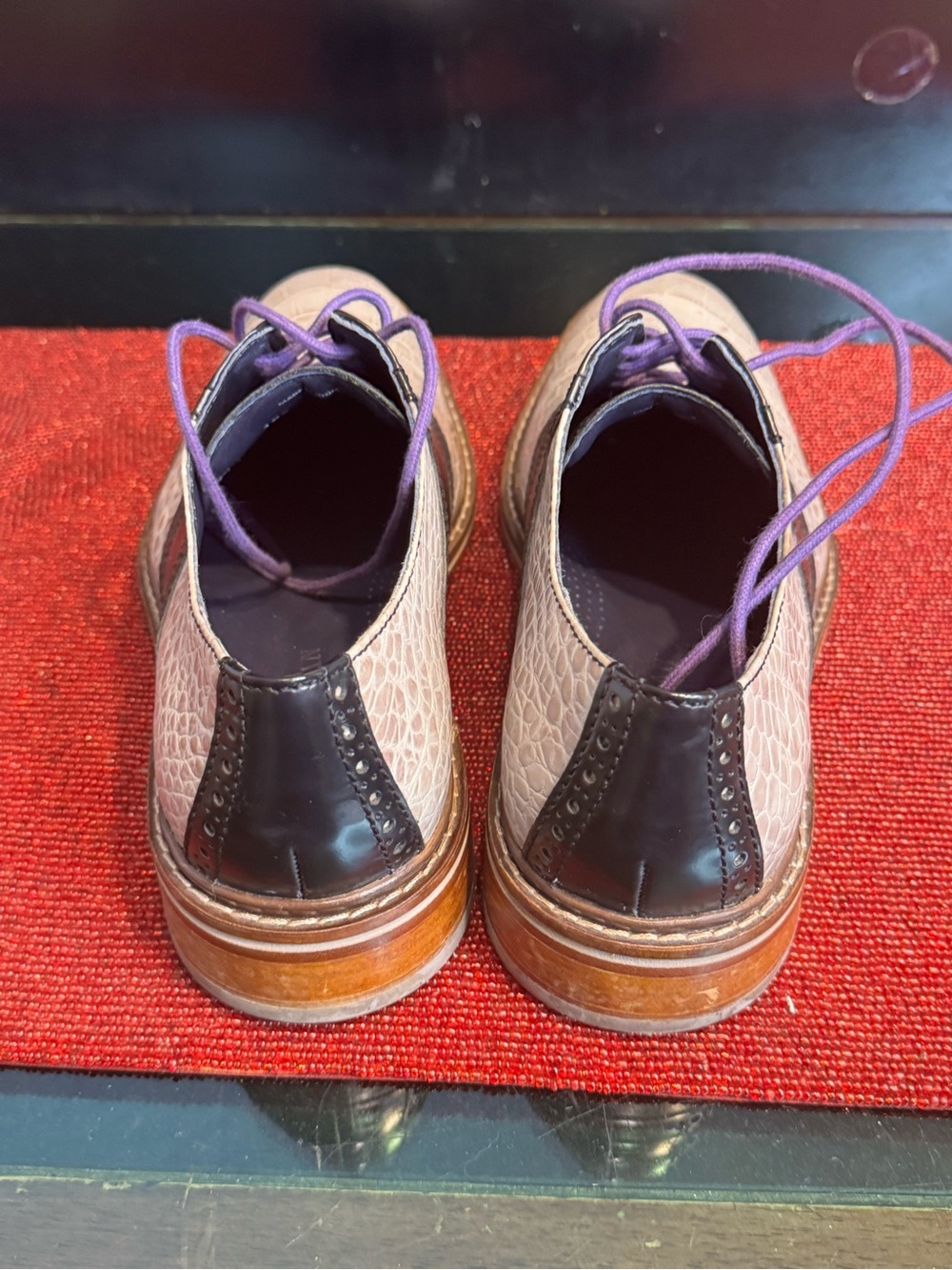 Cole Haan Air Colton Men's 9 Two Tone Oxford Dress Shoes Grey Navy - Picture 5 of 9